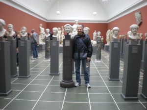 Posing among the statues!
